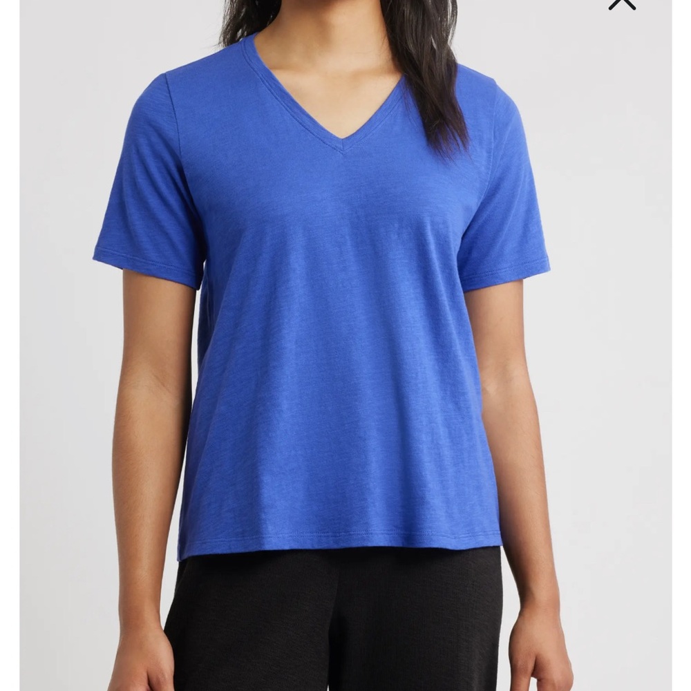 Eileen Fisher Easy V-Neck Organic Cotton T-Shirt